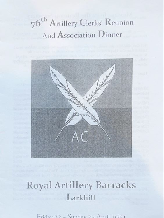 76th AC Reunion Dinner Weekend Programme - 23rd to 25th April 2010